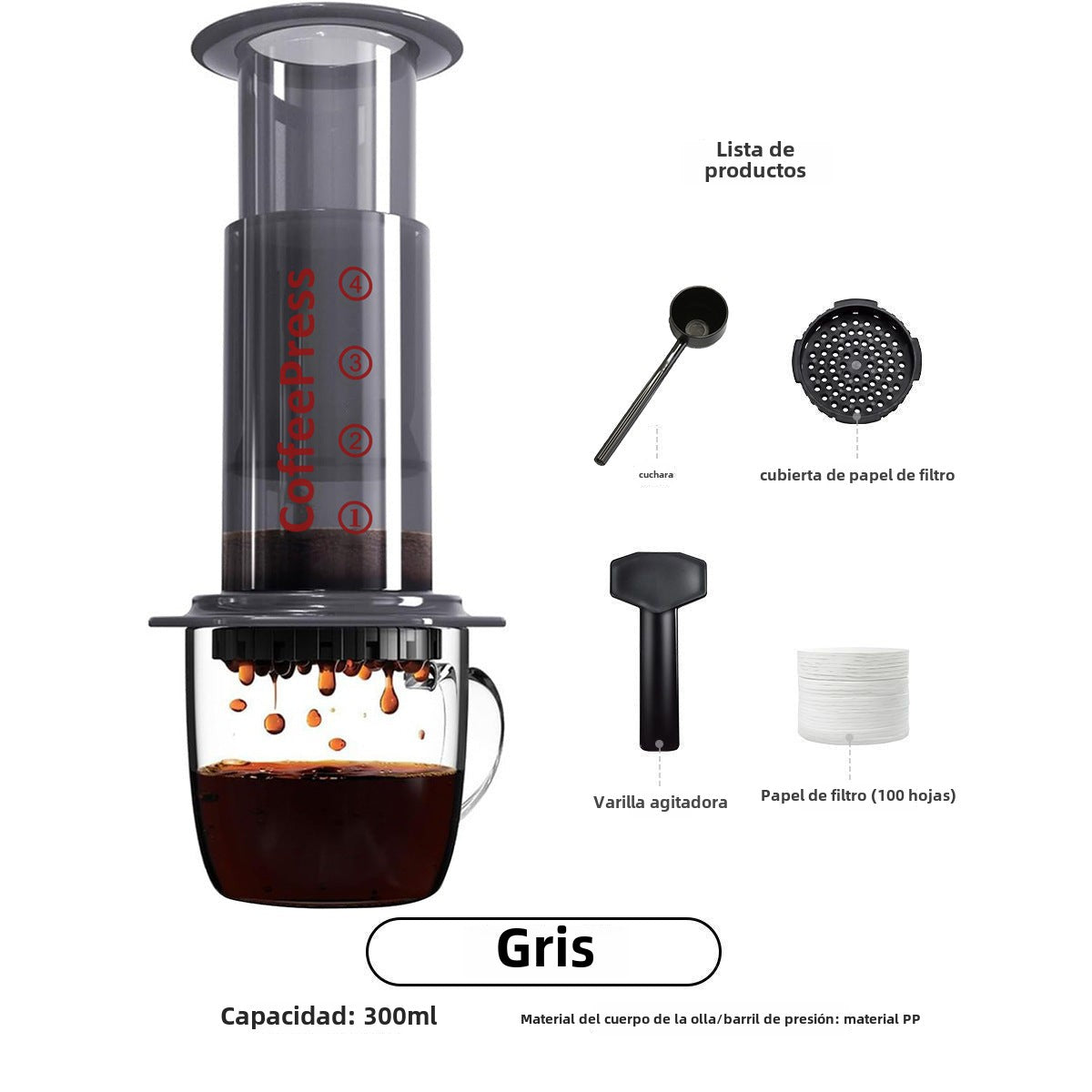 Cafetera Portátil a Presión para Café en Camping o Playa
